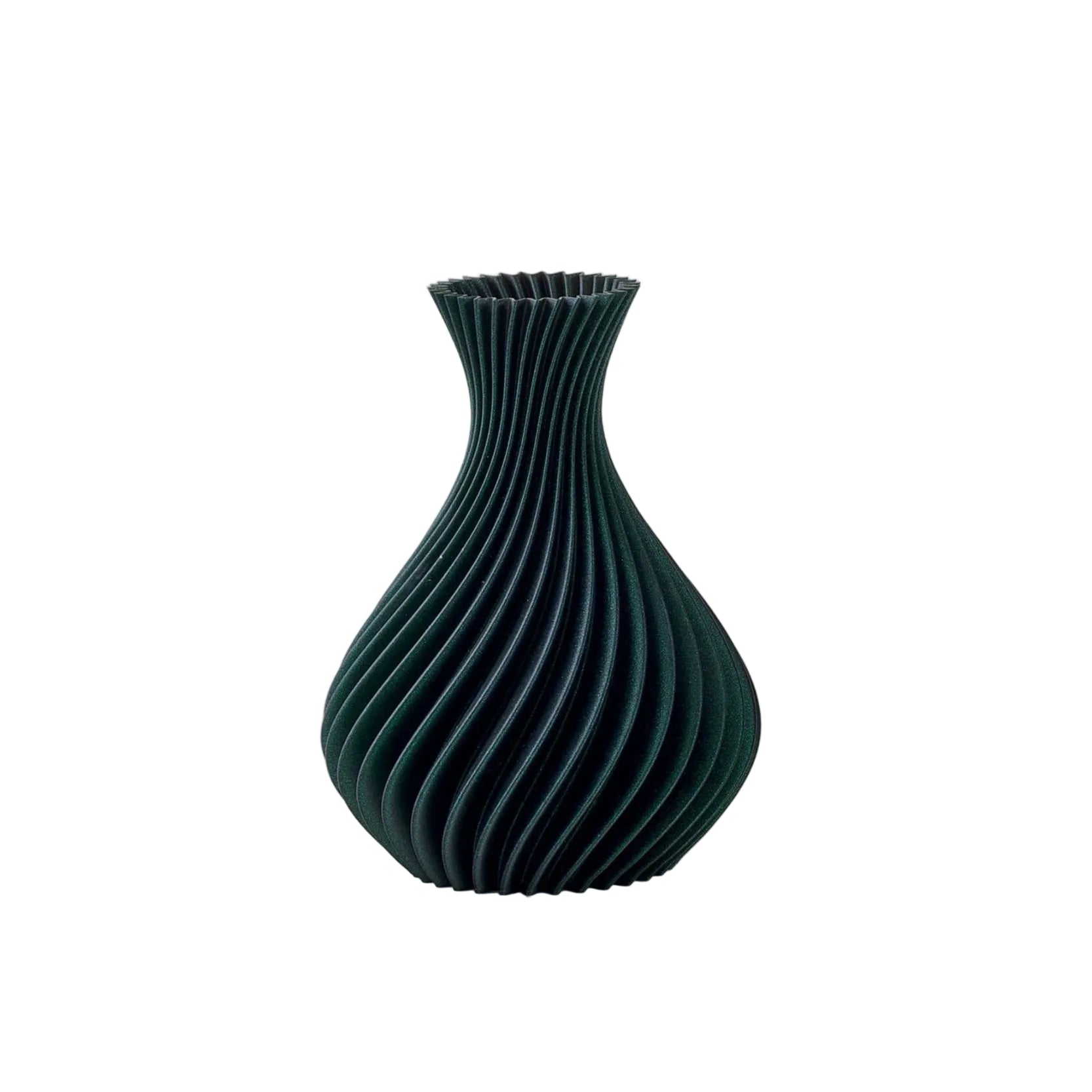 Vaso Spirale Verde Glitter