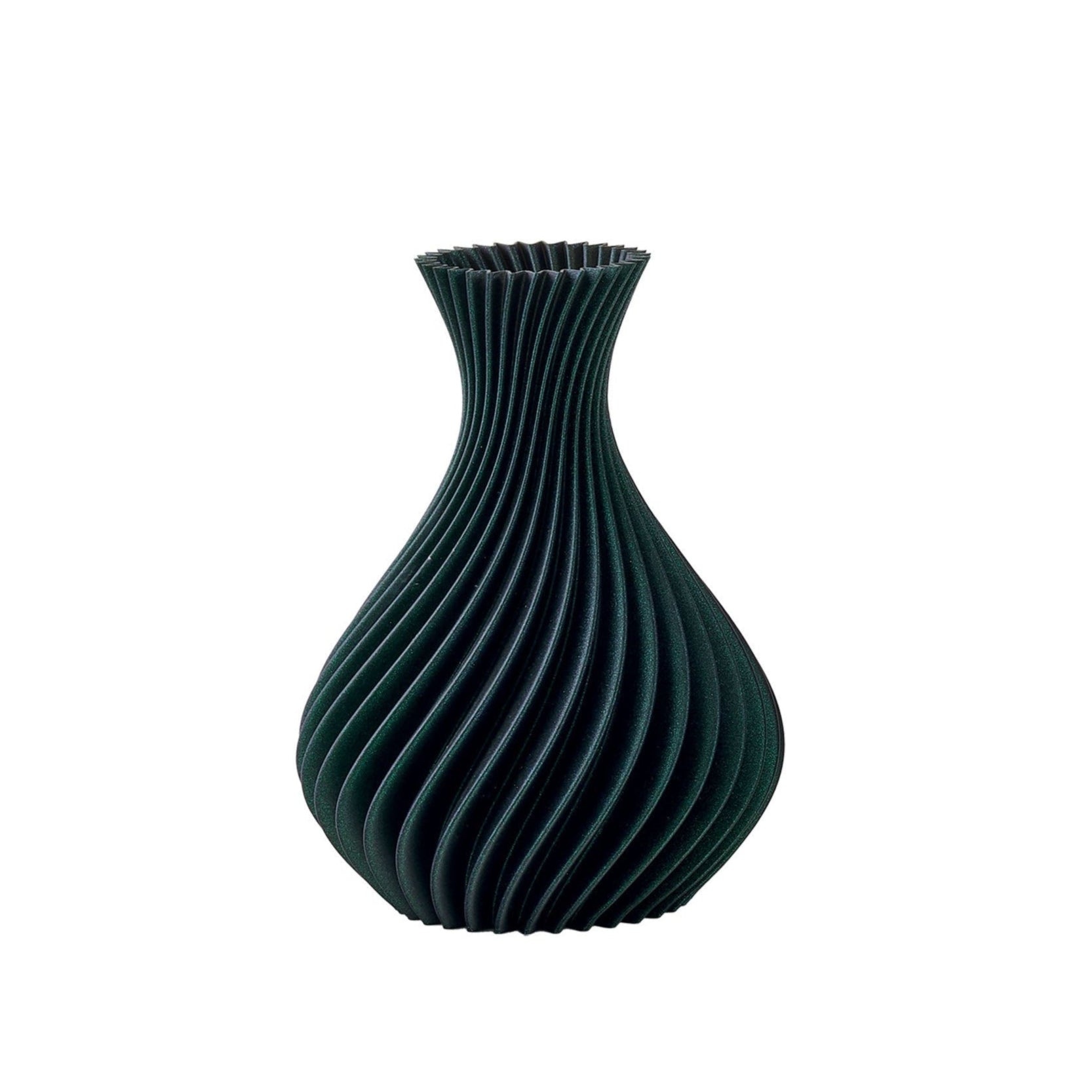 Vaso Spirale Verde Glitter