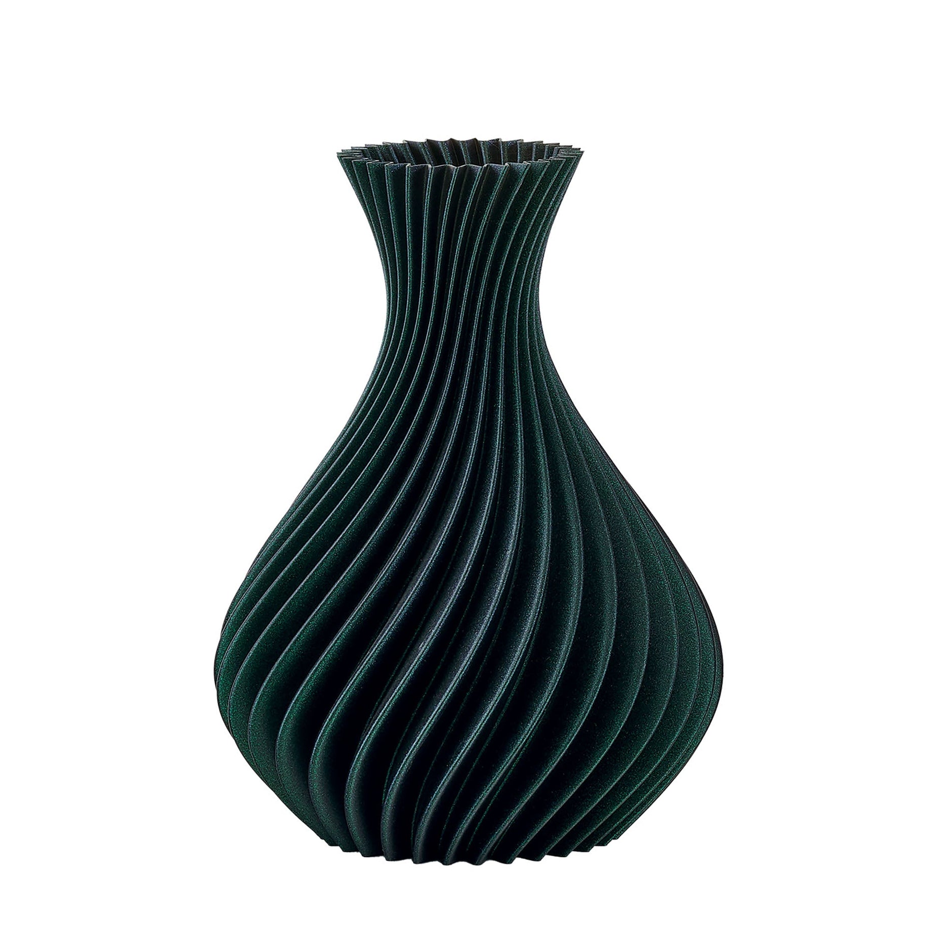 Vaso Spirale Verde Glitter